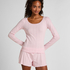 Pyjama top Pointelle, Pink