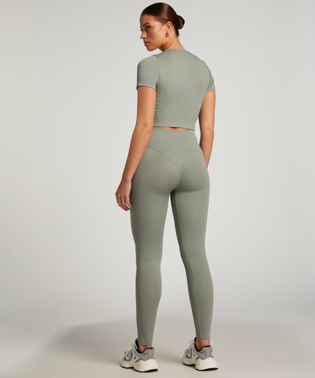 HKMX Seamless Sport Cropped Top, Green