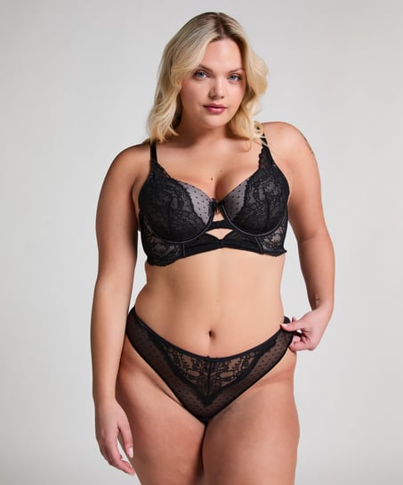 Juliette Padded Longline Underwired Bra, Black