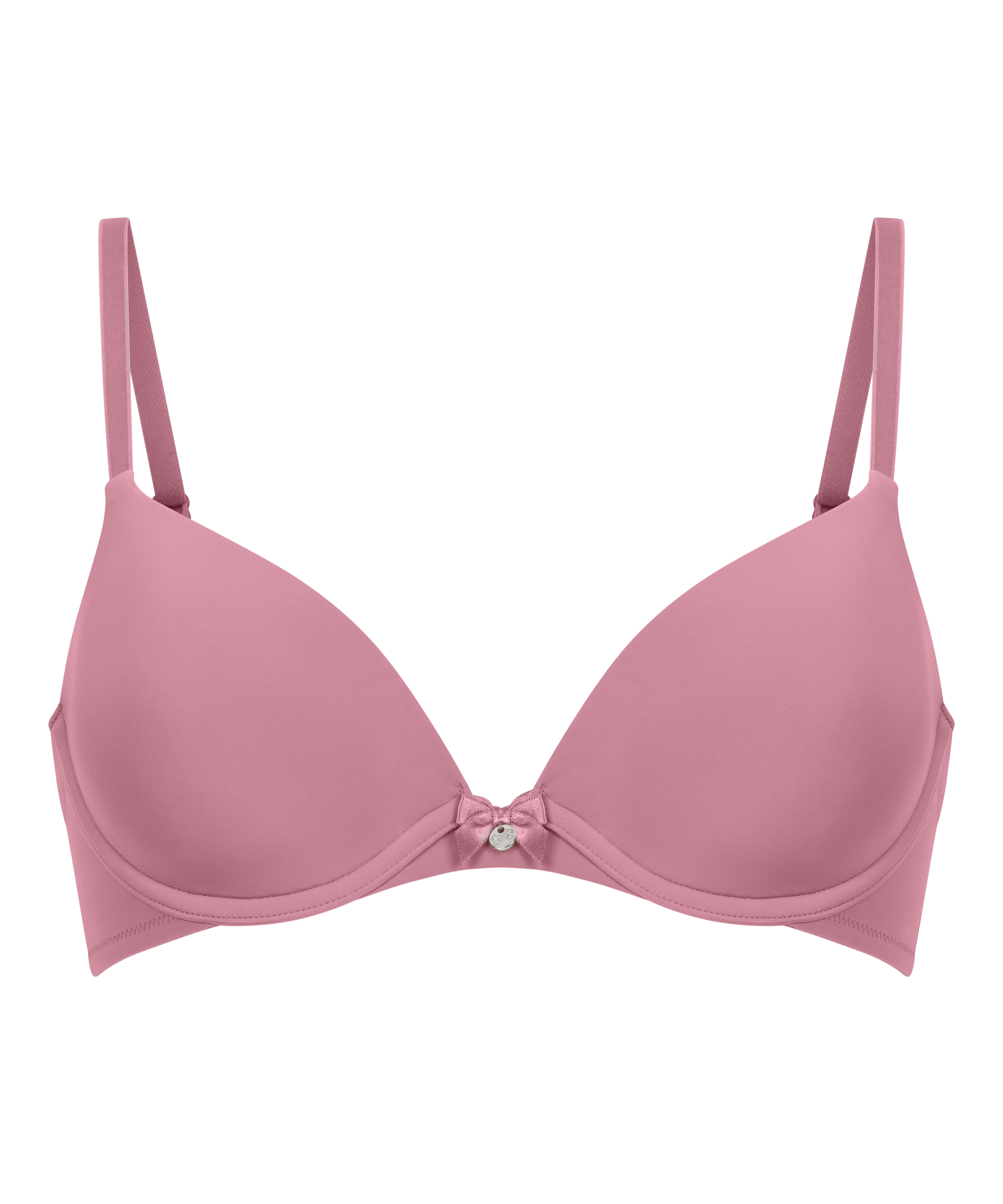 Plunge Padded Underwired Bra, Pink, main