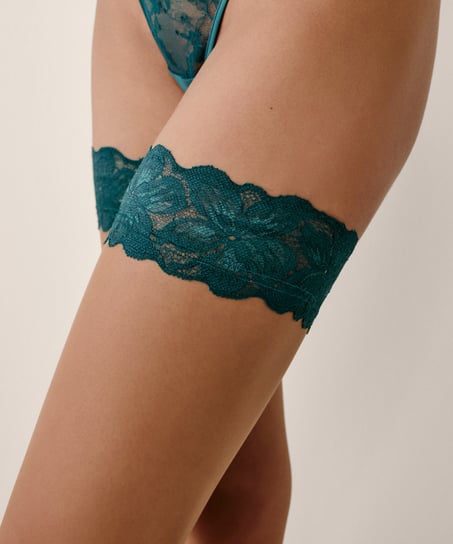 Stay Ups 15 Denier Lace, Green