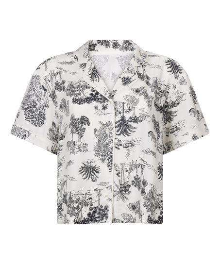 Jacket Short Sleeves Woven, White