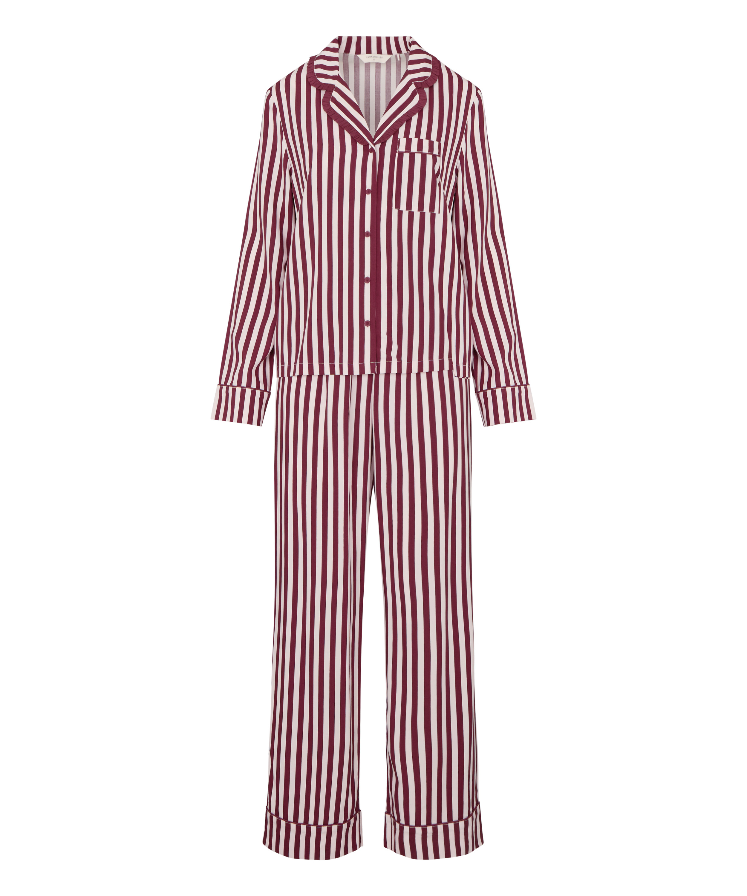 Pyjama Set Poplin Ruffle, Pink, main