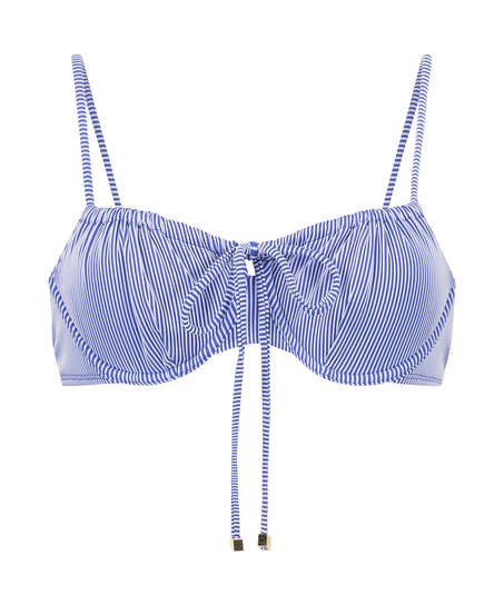 Rib Fiji non-padded underwired bikini top, Blue
