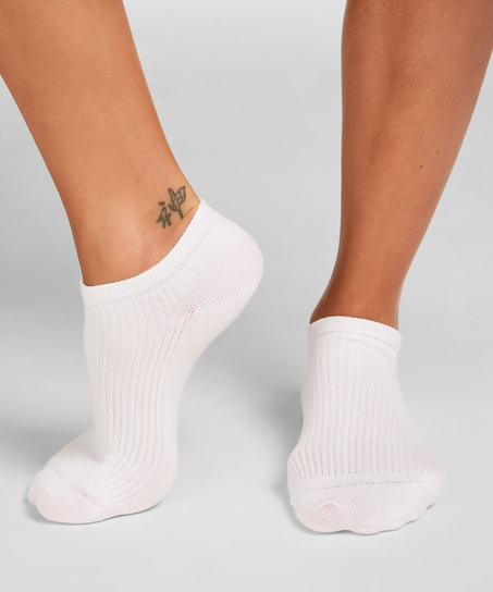 3-Pack Cotton Trainer Liner Socks, White