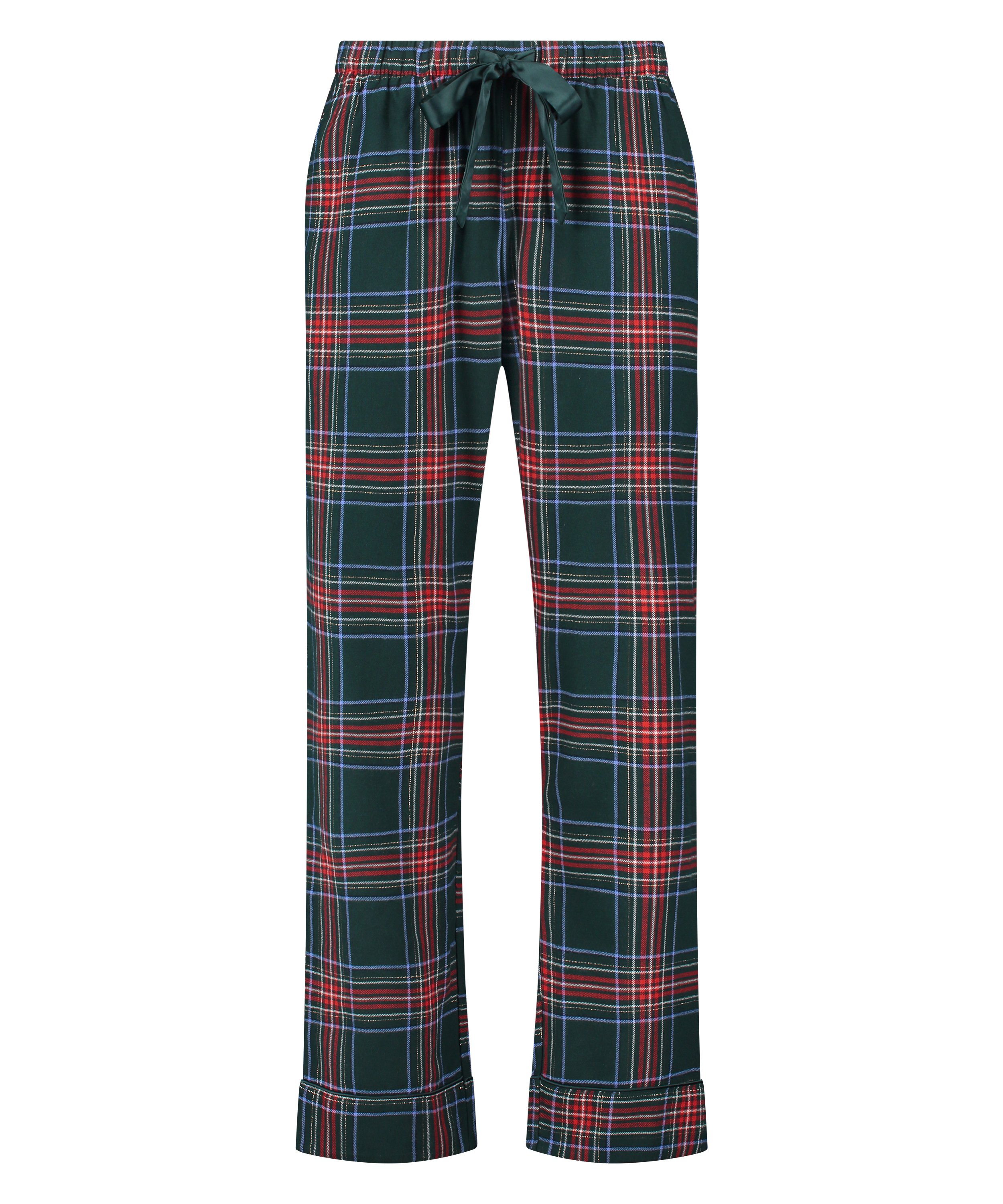 Flannel Pyjama Pants, Green, main