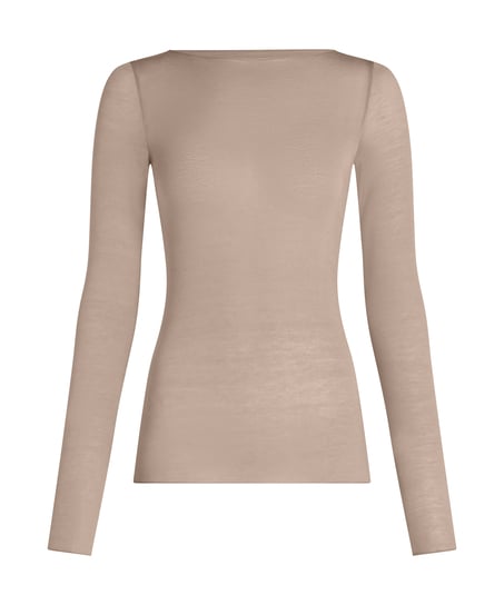super soft Boatneck Shirt with Cashmere, Gray