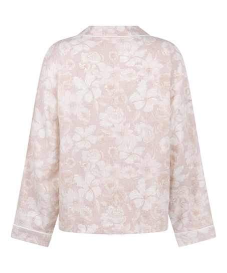 Flower Linen Jacket, Pink