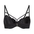 Scallop Padded Underwired Bikini Top, Black