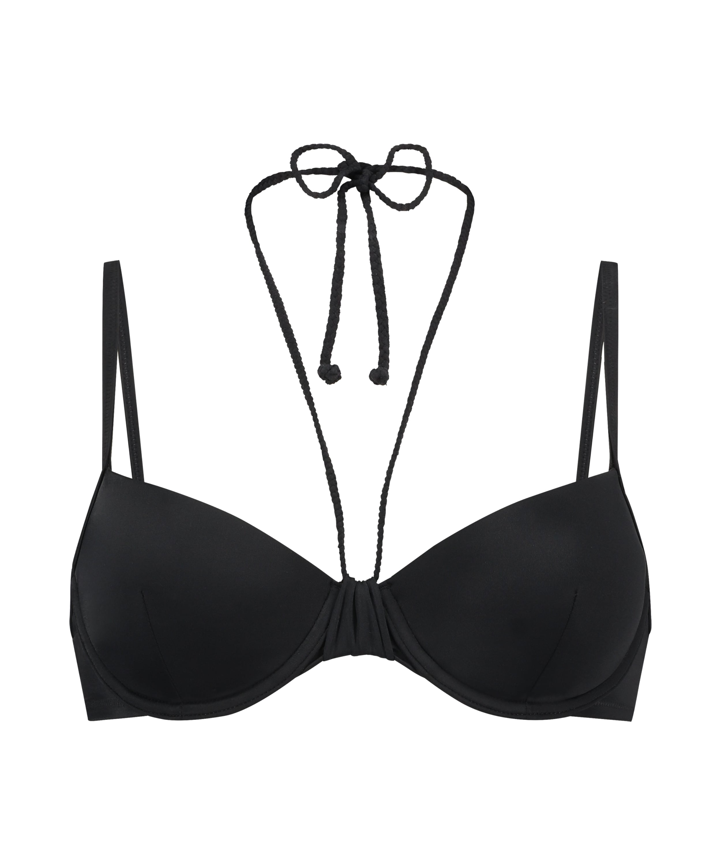 Luxe padded Underwired Bikini Top, Black, main
