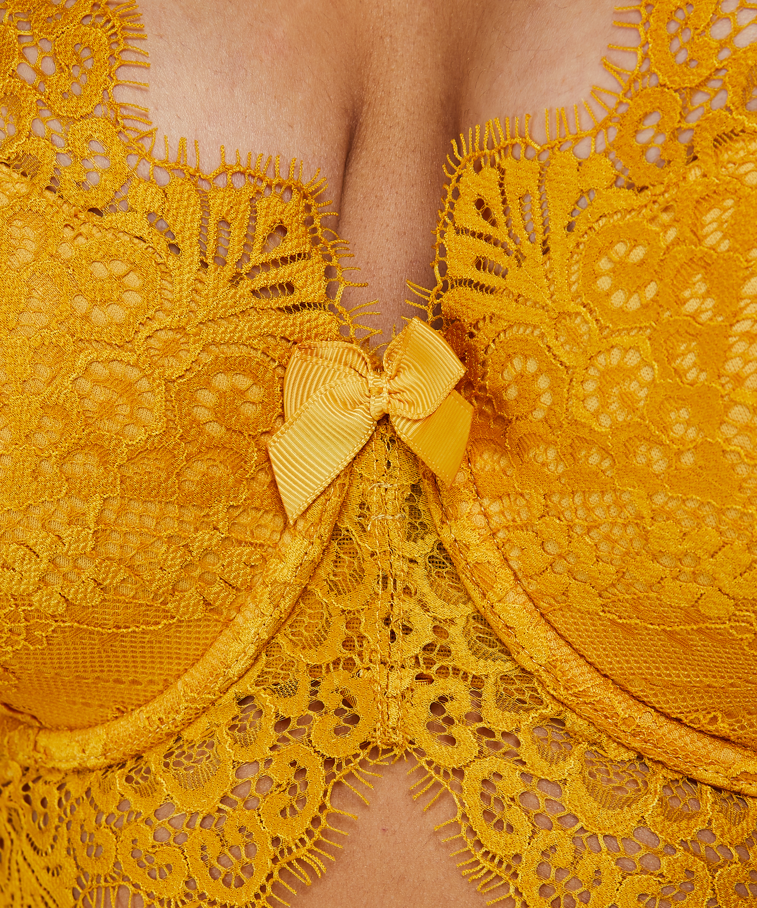 Marilee Padded Underwired Longline Bra, Yellow, main