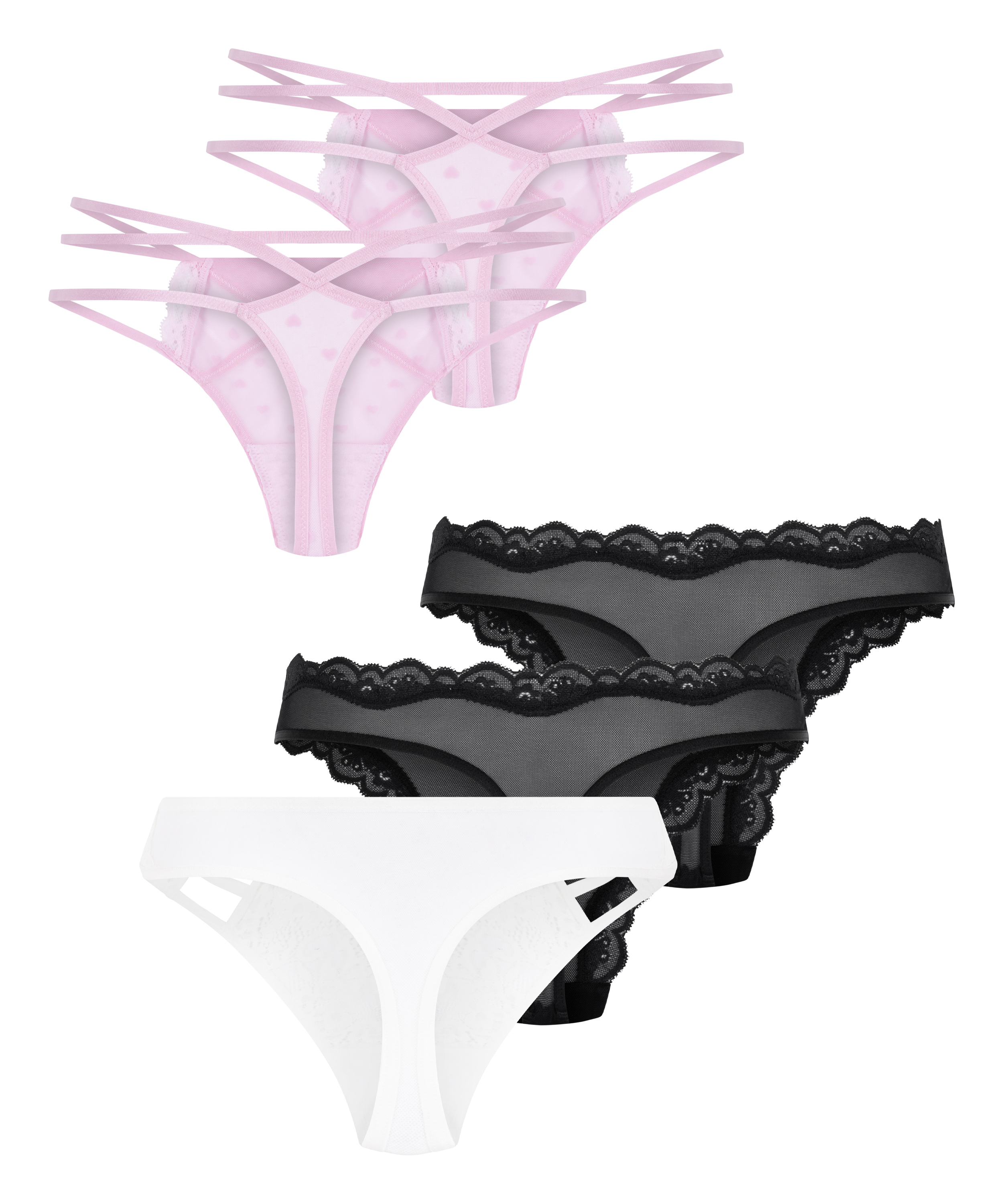 5-pack Fashion Thong, White, main