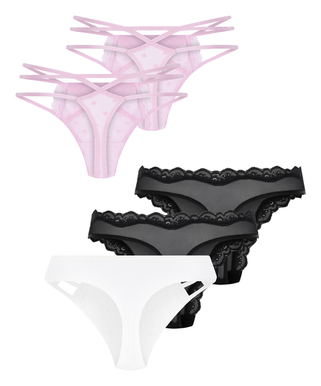 5-pack Fashion Thong, White