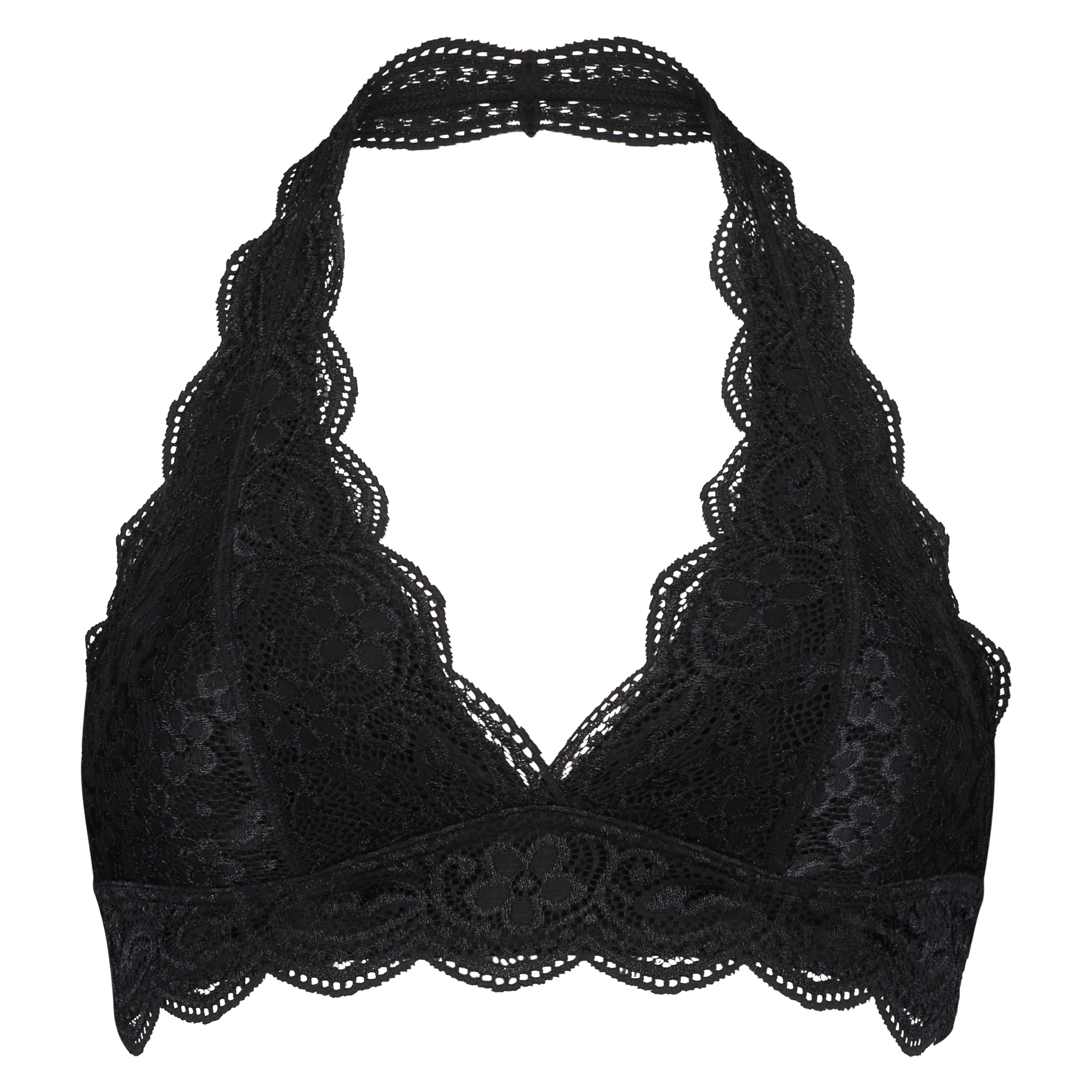 Halter Lace Bralette, Black, main