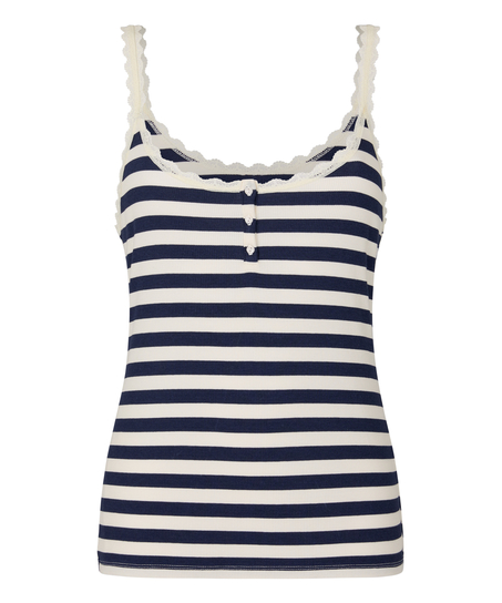 Singlet Rib Jersey Lace, Blue