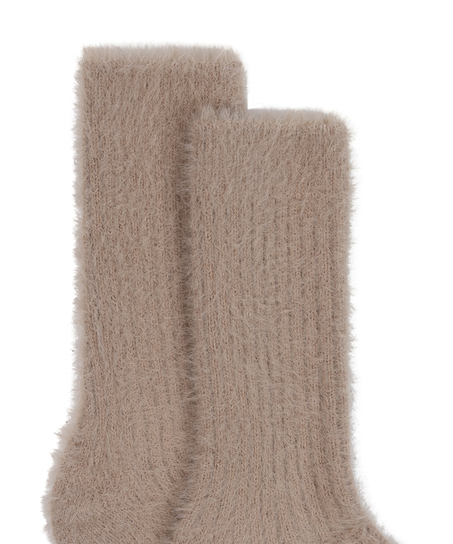 Liv Fluffy Socks, Beige
