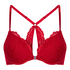 Whitney Padded Underwired Push-Up Bra, Red