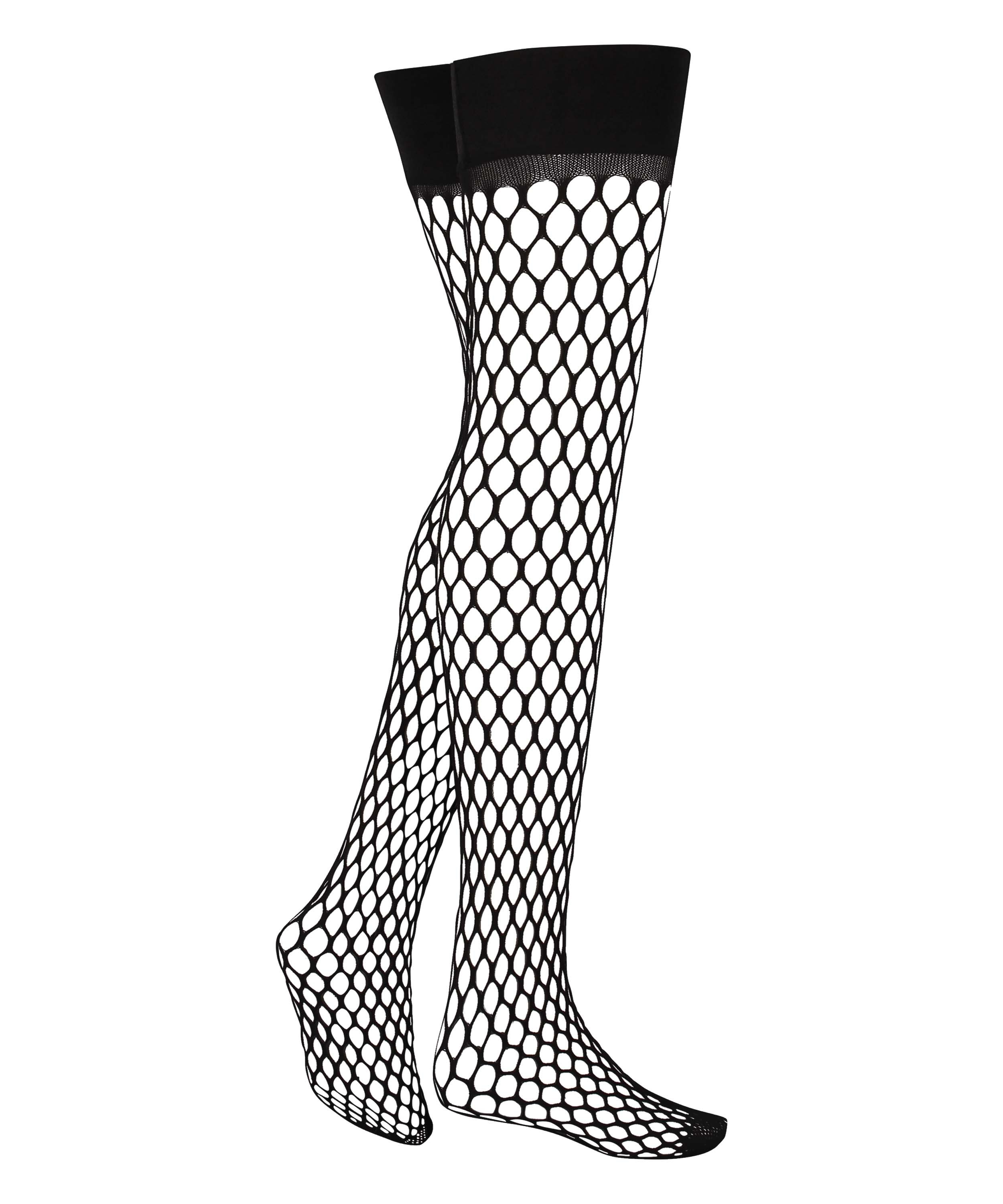 Private Fishnet Hold-Ups, Black, main