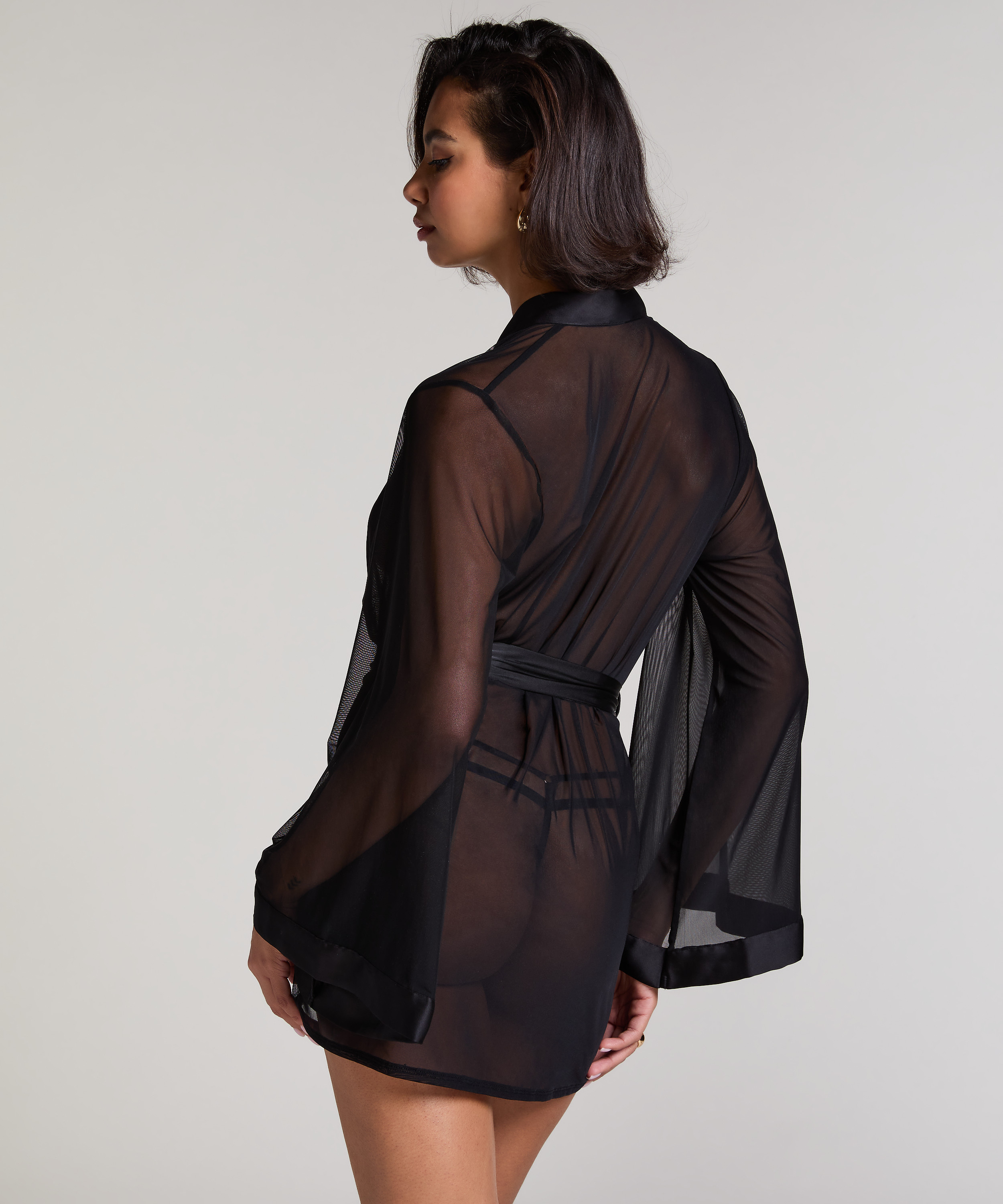 Maxime Tulle Kimono, Black, main