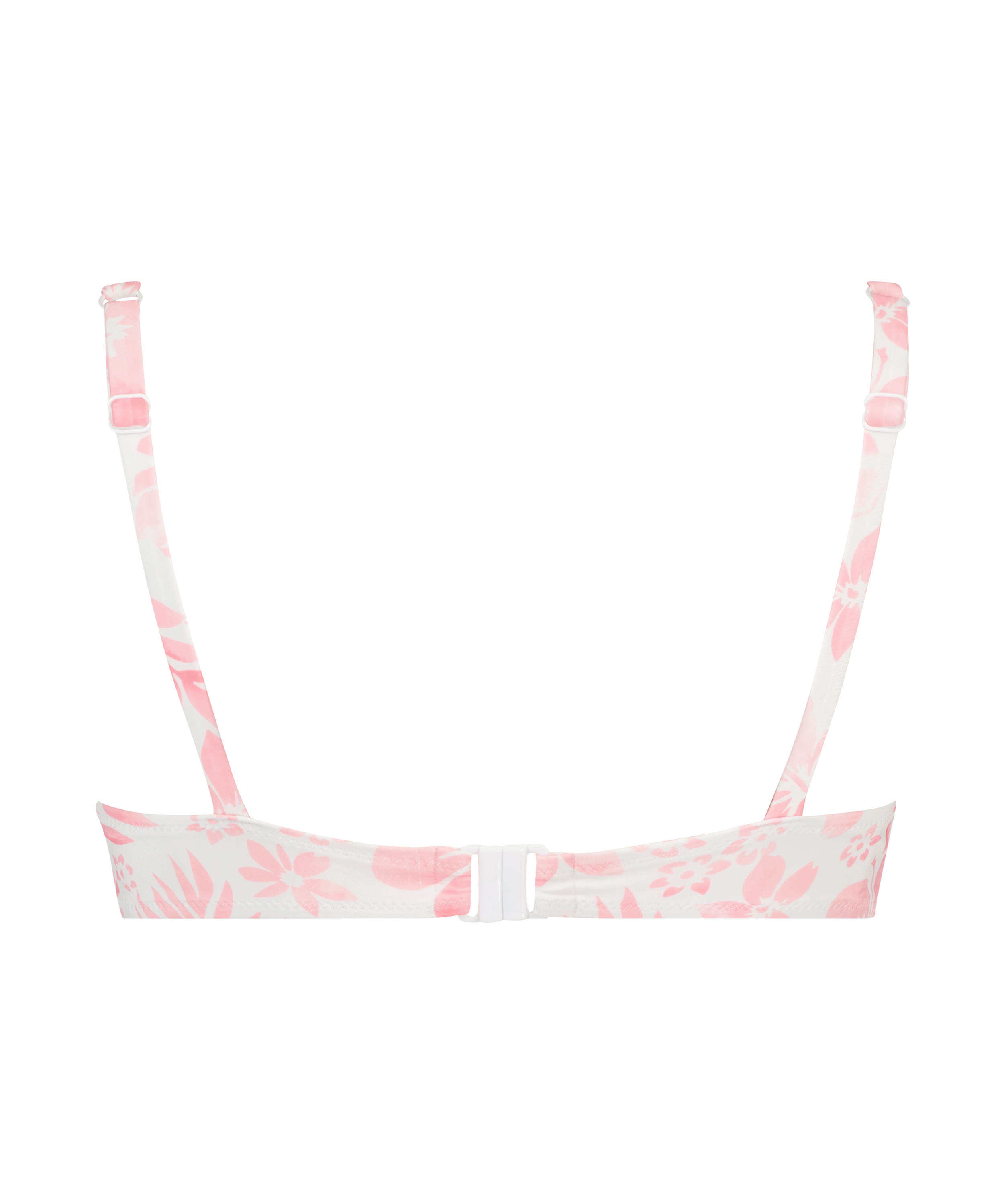 Tropical non-padded underwired bikini top, White, main