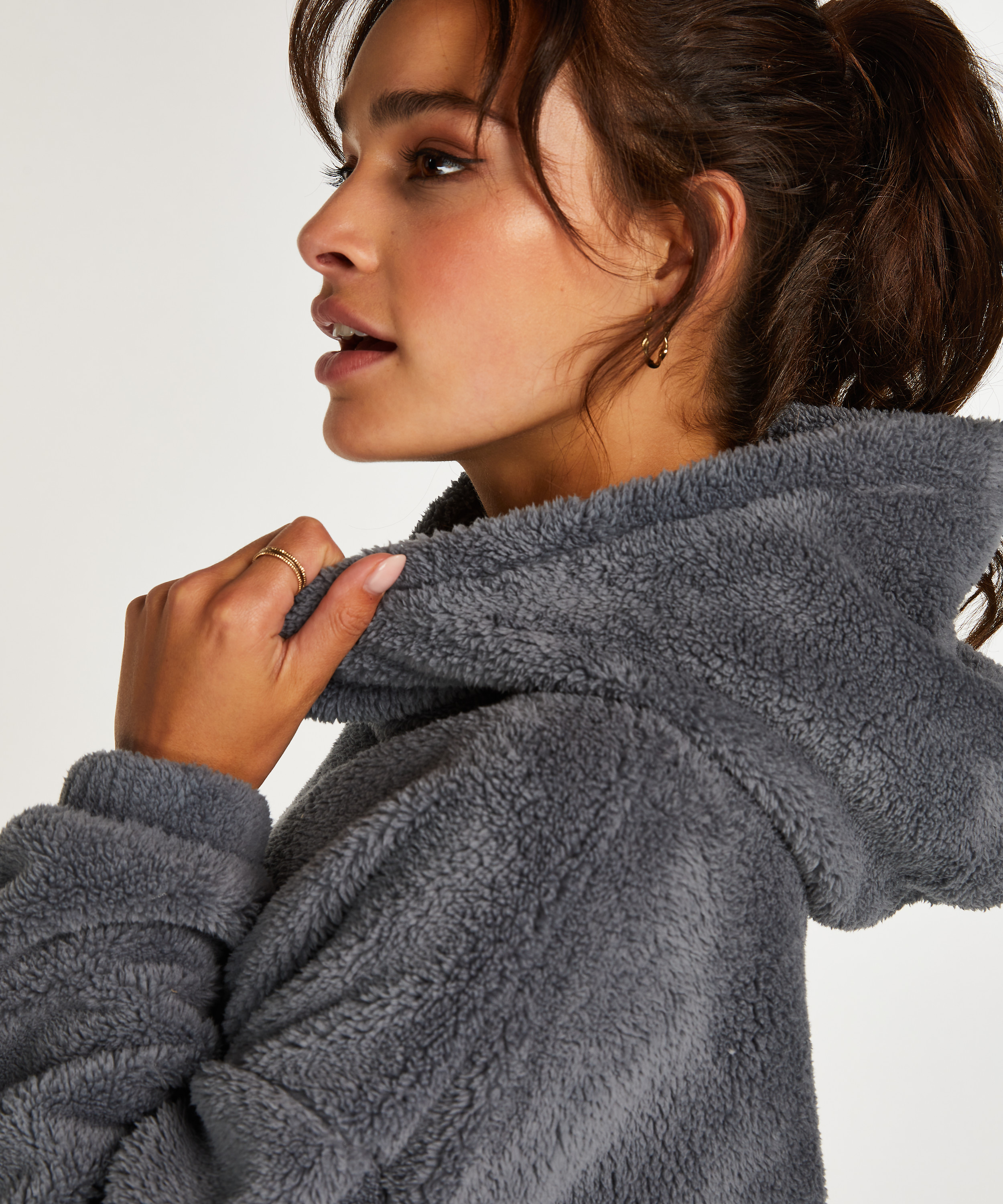 Snuggle Fleece Lounge Dress, Green, main