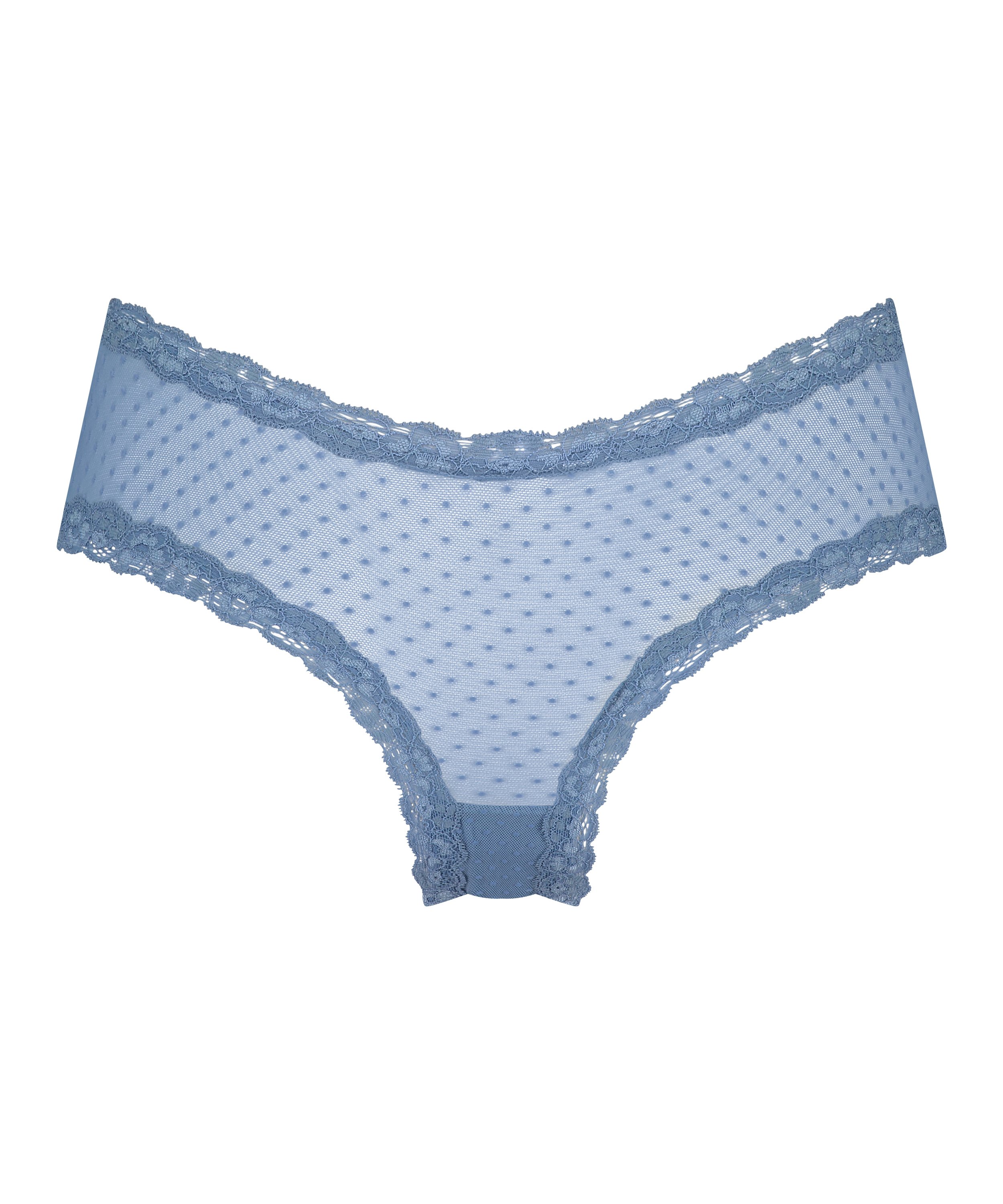 V-shaped Brazilian knickers mesh, Blue, main
