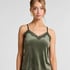 Velours Lace Cami Top, Green