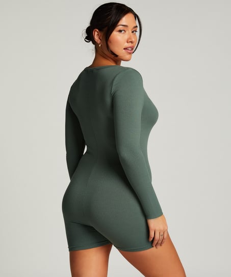 Brushed Short Onesie, Green