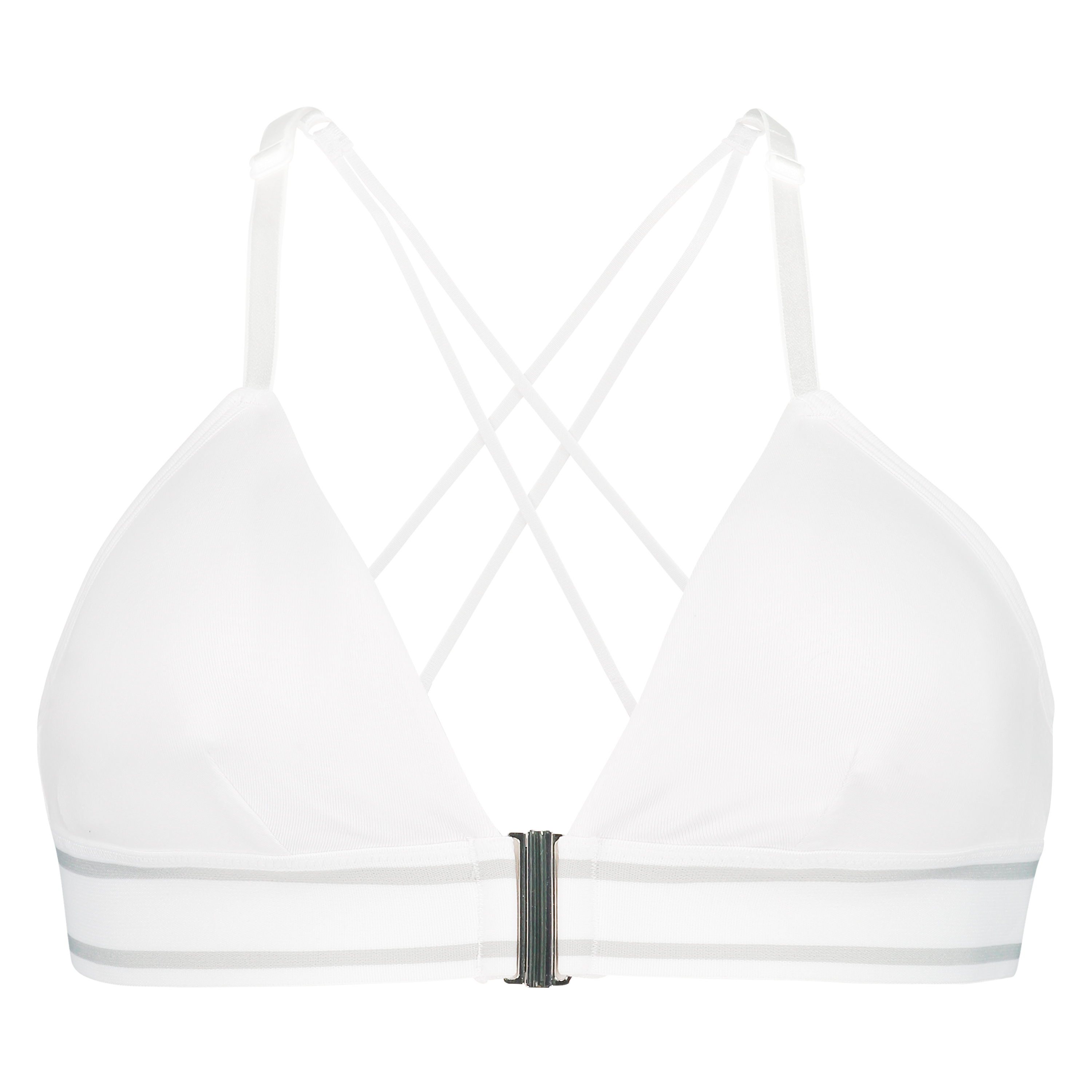 Casey cotton padded triangle bralette, White, main