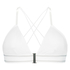 Casey cotton padded triangle bralette, White