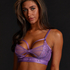 Pleasure Non-Padded Longline Underwired Bra, Purple