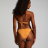 Scallop Lurex Triangle Bikini Top, Orange