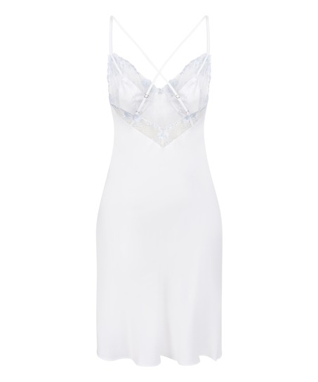 Peonie Slipdress Satin, White