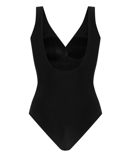 Shaping Shell Mesh Swimsuit, Black
