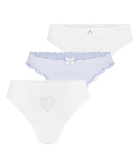 Bridal Thong Multipack, White