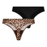 2-Pack Invisible Thong, Black