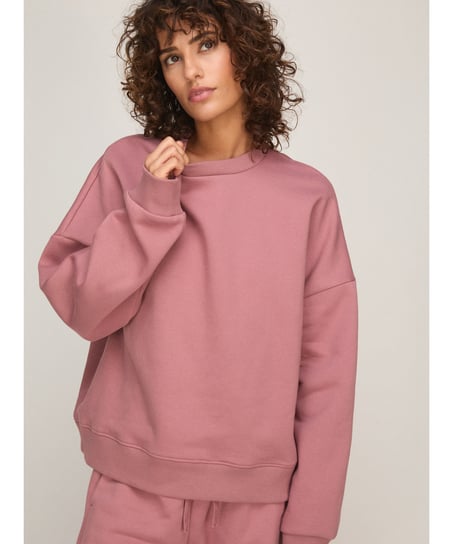 Top crew brushed sweat, Pink