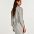 Jacquard Short Jersey Robe, Gray