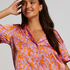 Satin Short-Sleeved Jacket, Purple