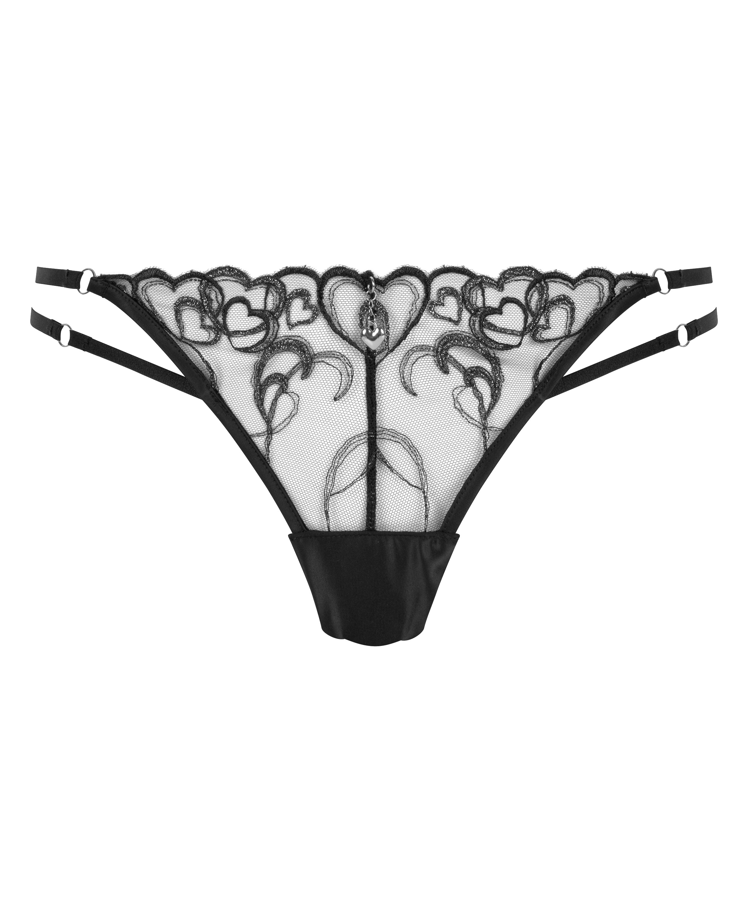 Highleg Thong Scarlett, Black, main