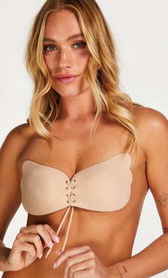Push-up bra with wing, Beige