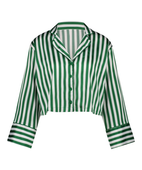 Satin Long-Sleeved Jacket, Green