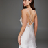 Satin Lily slip dress, White