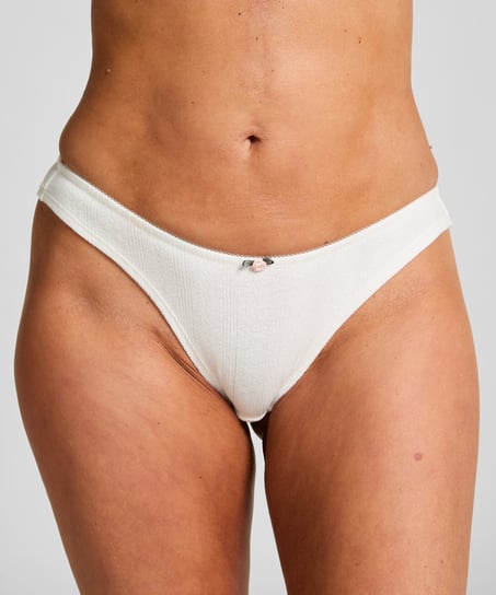 Pointelle Brazilian, White