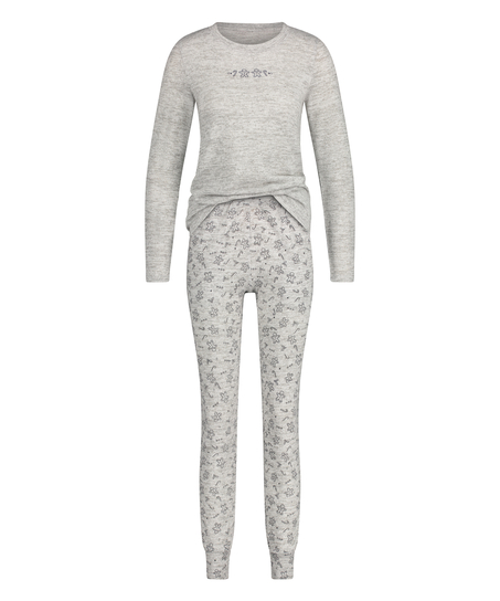 Long jersey pyjama set Gift Set, Gray