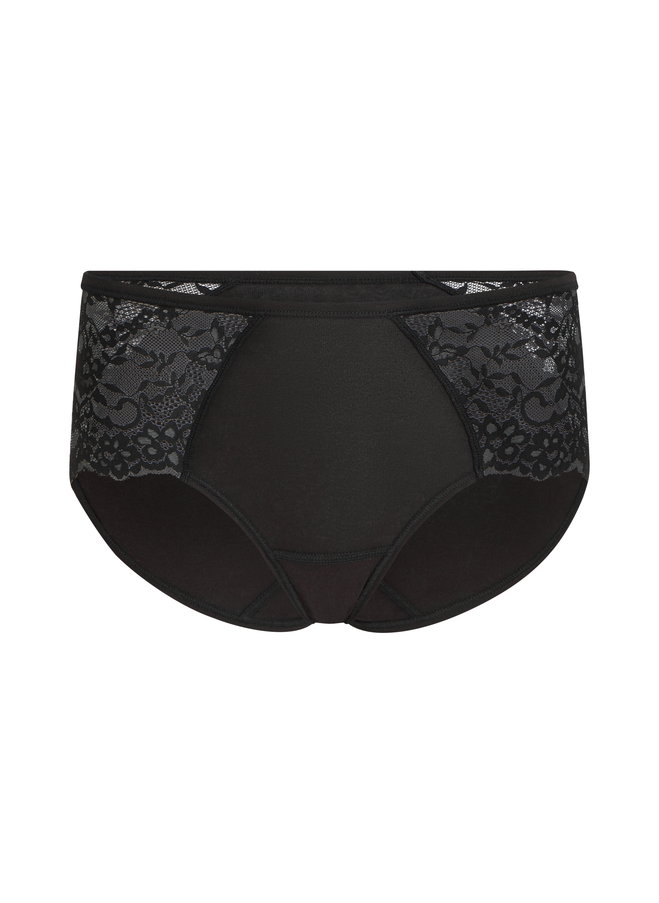 Mid Waisted Knickers Superslip Lace, Black, main