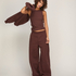 Singlet tanktop cotton rib, Brown