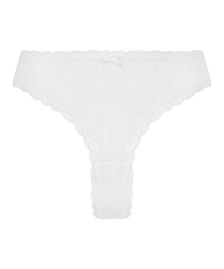 V-shaped Brazilian knickers mesh, White