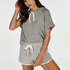 Short sleeved hoodie, Gray