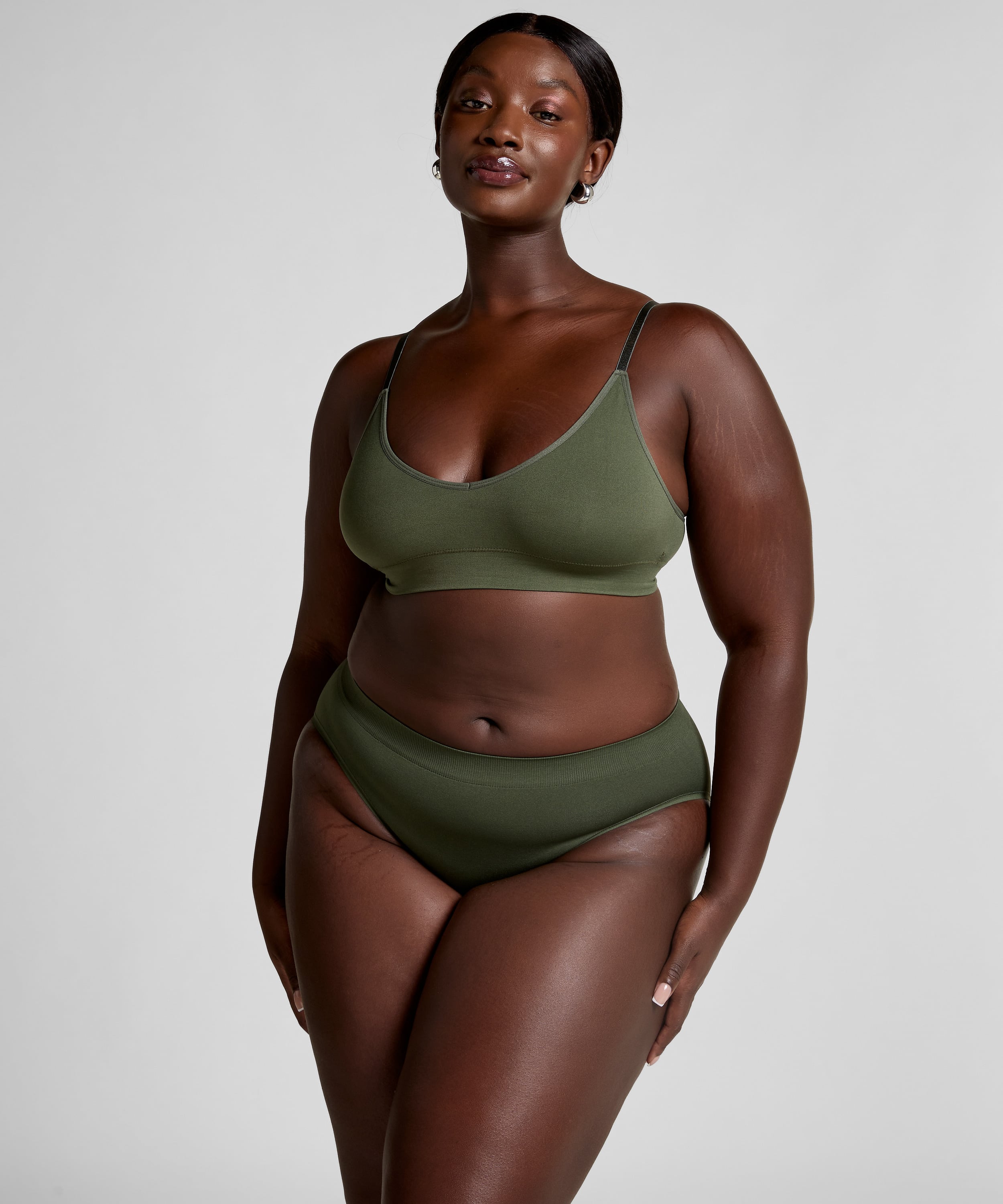 Dide Triangle Bralette, Green, main